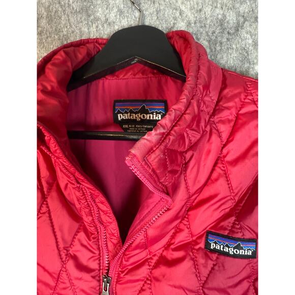 Patagonia Big Kids Girl Nano Puff Craft Pink Primaloft Diamond Quilt Jacket XXL - Picture 3 of 10